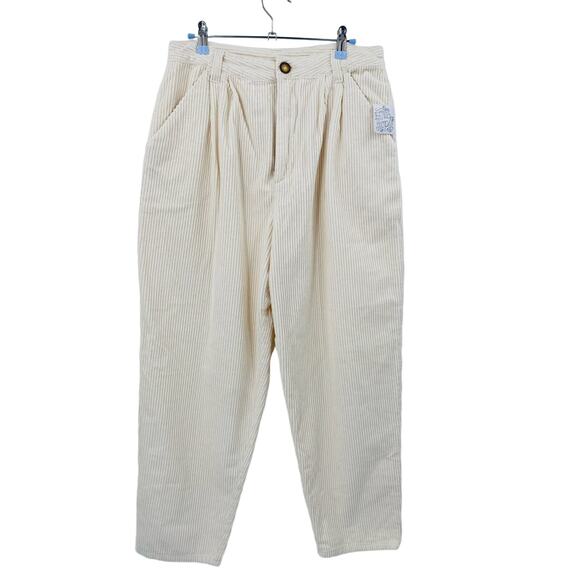 Free People ivory corduroy pleated trousers - Picture 1 of 3